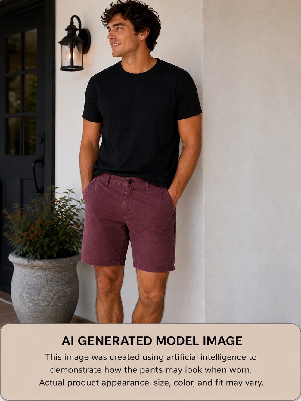 O'Neill Hybrid Men's Shorts Relaxed Fit Chino Heather/Wine Shorts Size 33